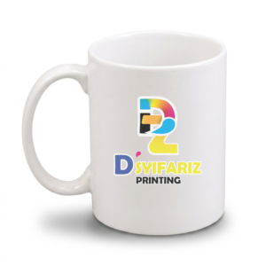 white printed coffee mug