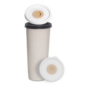 organic wheat fiber mug with straw (opm9349)