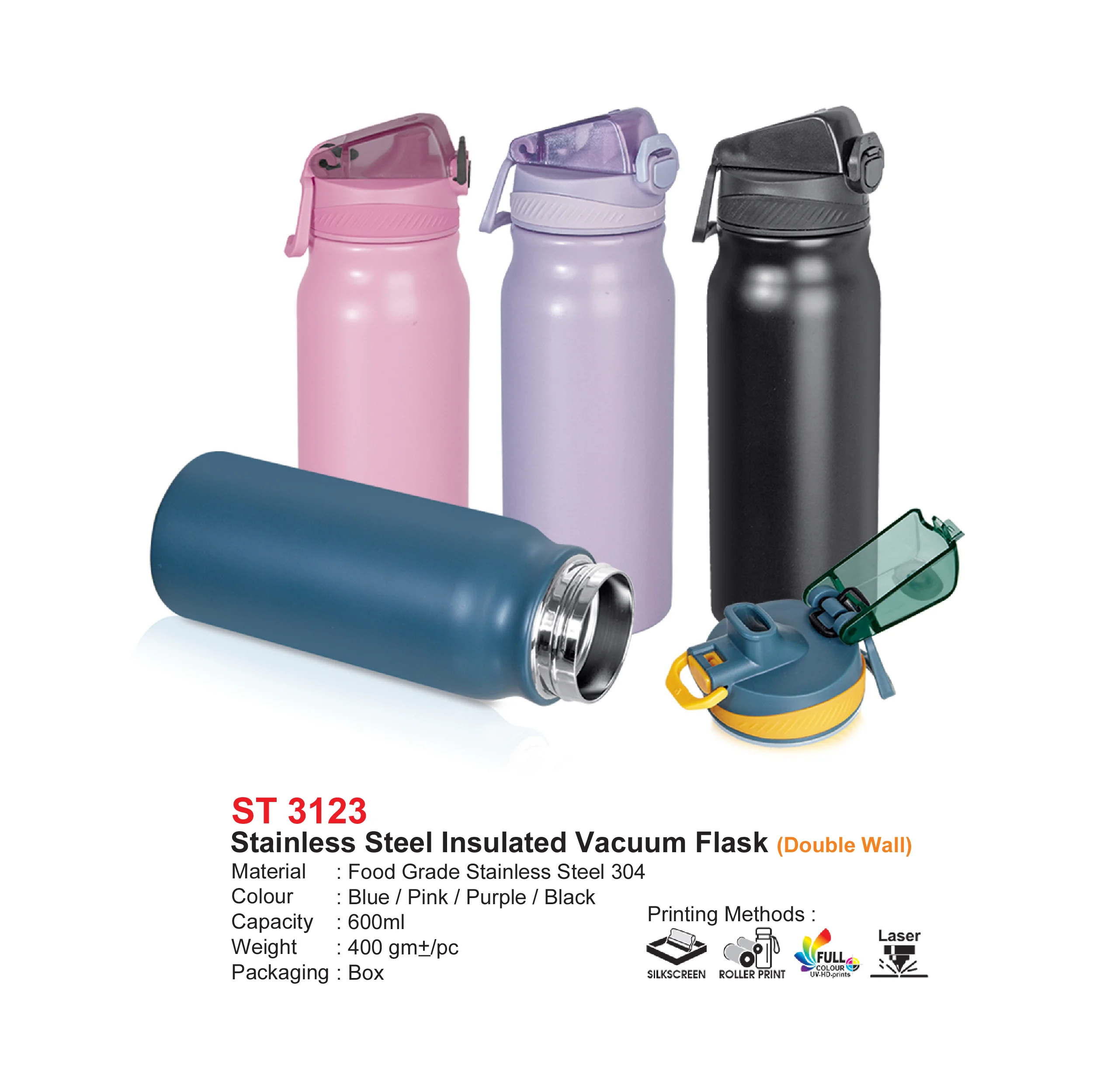 stainless steel insulated vacuum flask ( double wall ) (st3123) stainless steel insulated vacuum flask ( double wall ) (st3123)