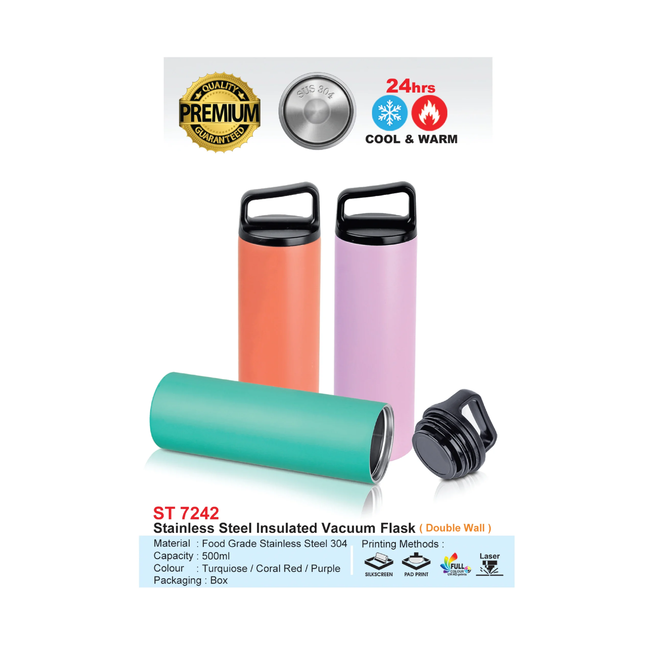 stainless steel insulated vacuum flask ( double wall ) (st7242) stainless steel insulated vacuum flask ( double wall ) (st7242)