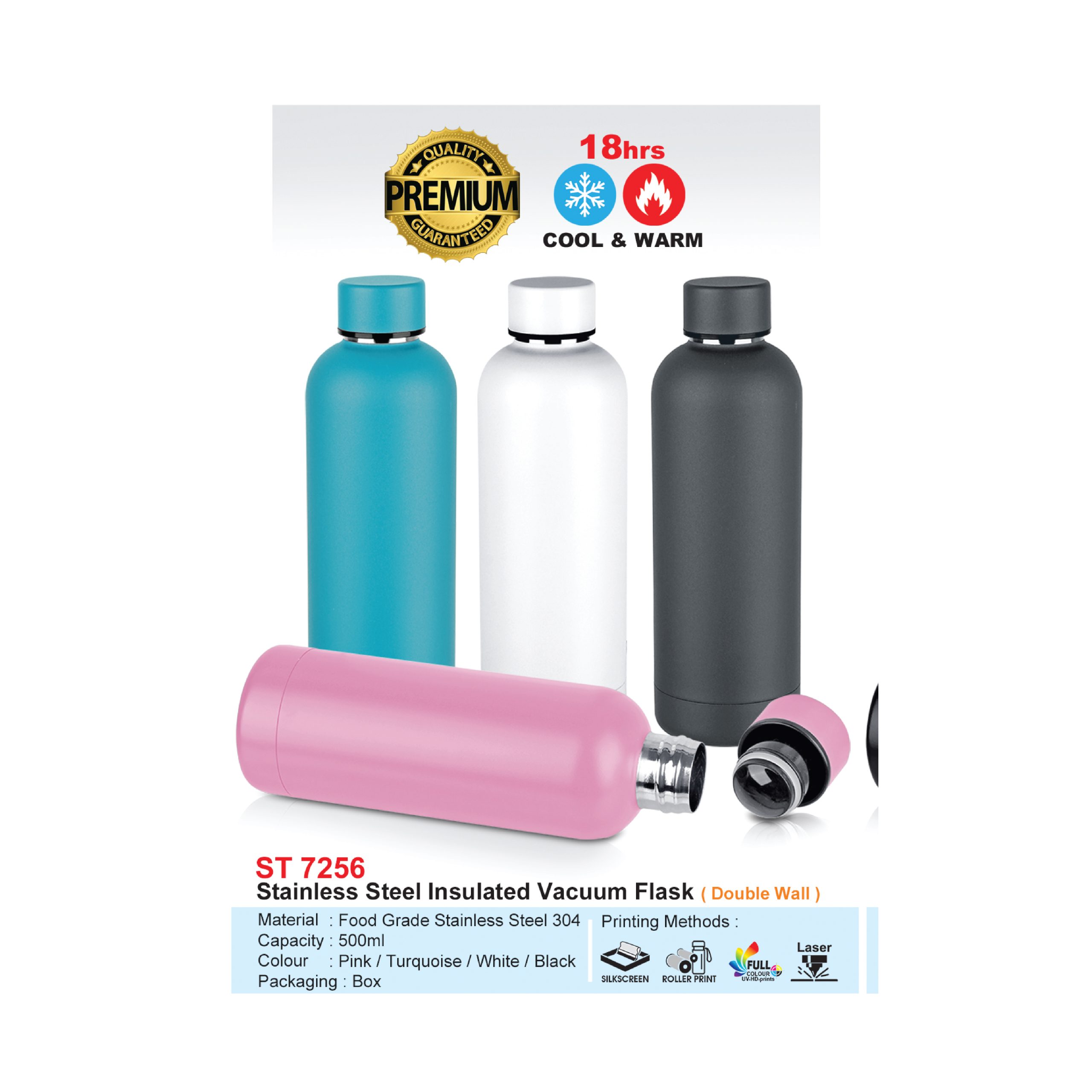 stainless steel vacuum flask ( double wall ) (st7256) stainless steel vacuum flask ( double wall ) (st7256)