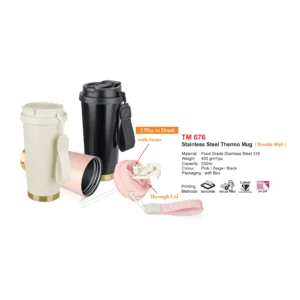 stainless steel thermo mug ( double wall ) (tm676)