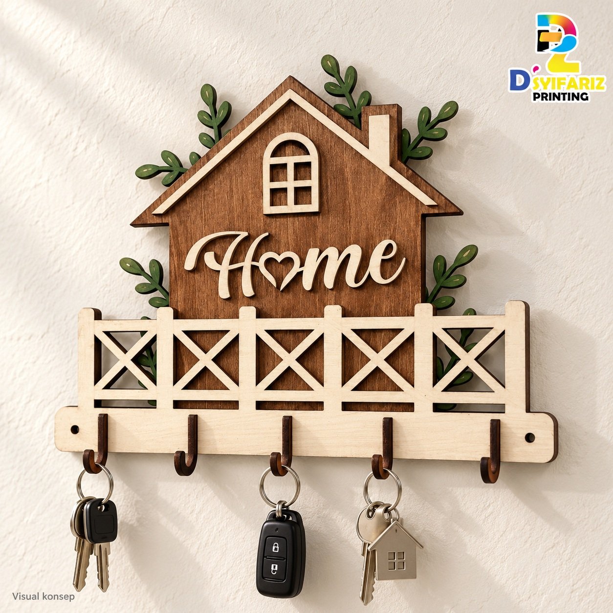 Penyangkut Kunci Rumah Home - visual konsep AI